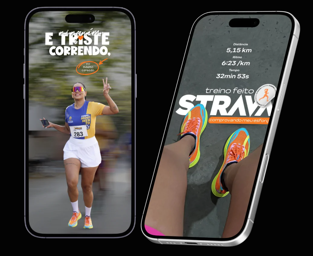 Stories prontos para postar - Treino feito Strava