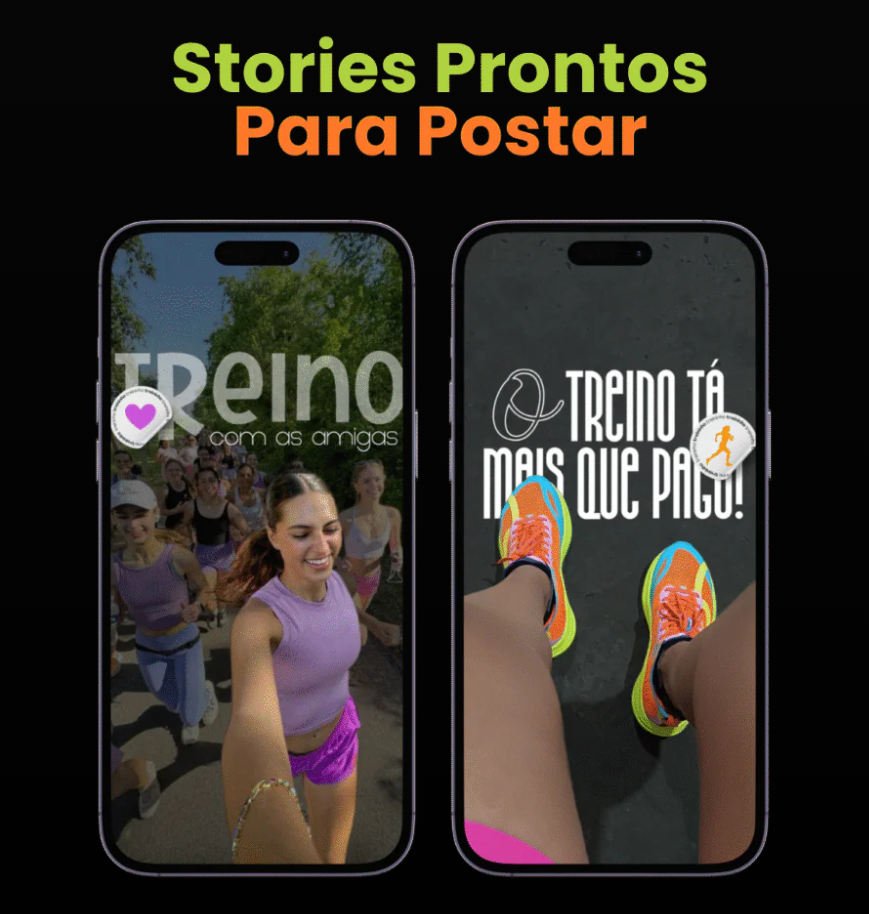 Stories prontos para postar - Treino com amigas